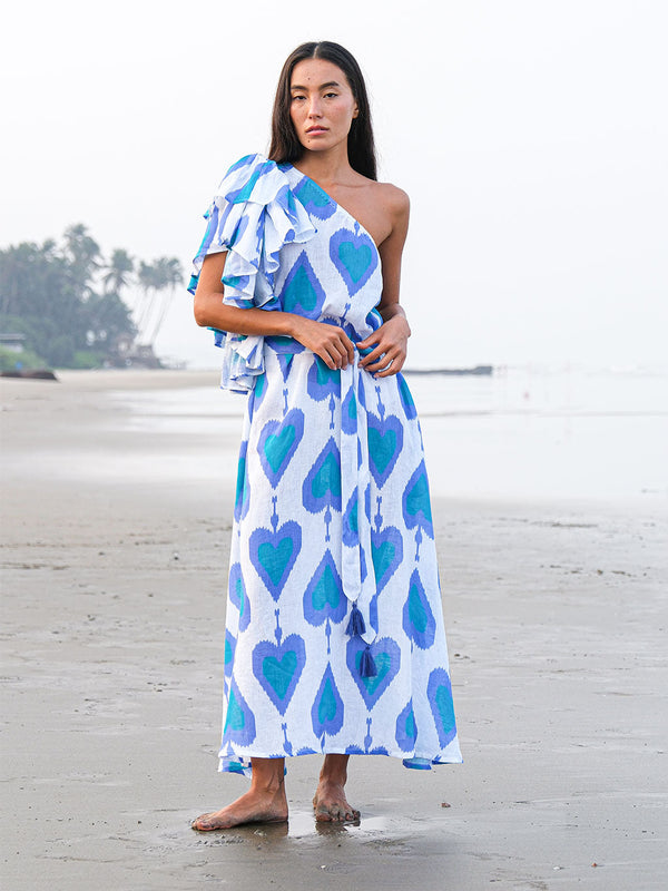 Vervain Dress Ikat Petrol