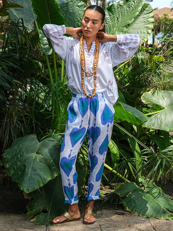 Amber Pants Ikat Petrol