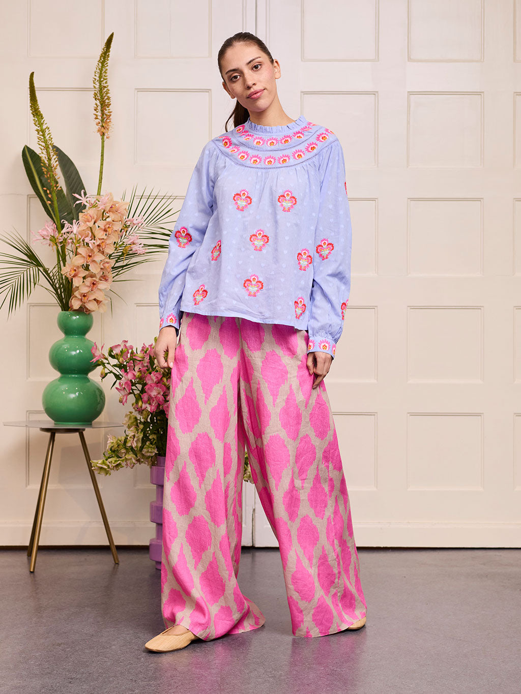 Majoran Pants Ikat Pink