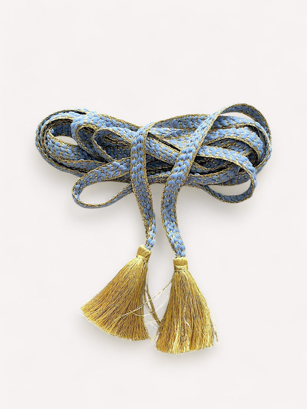 Cord belt pastel blue gold