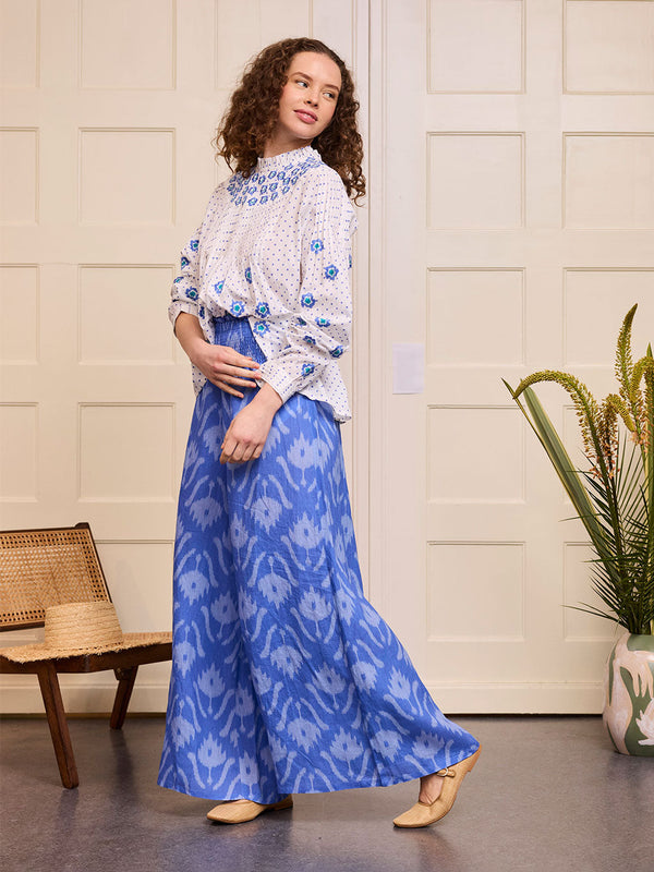Majoran Pants Ikat Blue
