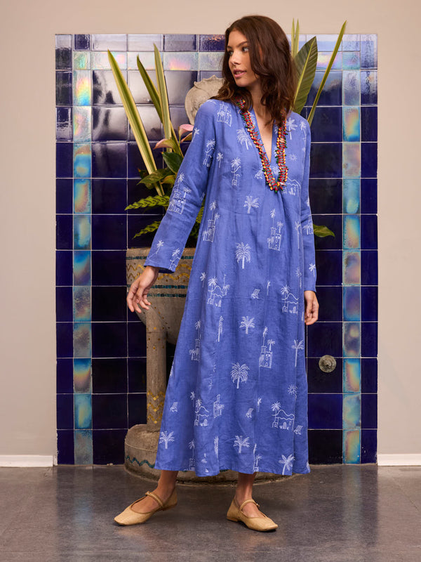 Sandalwood Dress Village on Blue