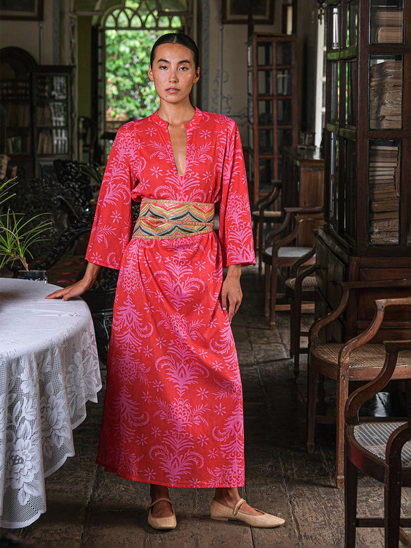 Blue Opal Kaftan Red Palm