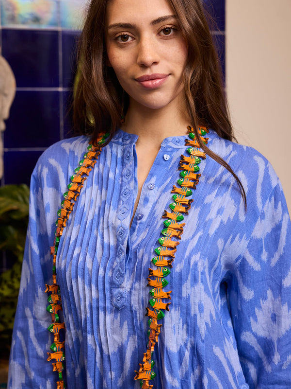 Woodruff Dress Ikat Blue