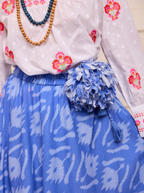 Vanilla Skirt Ikat Blue