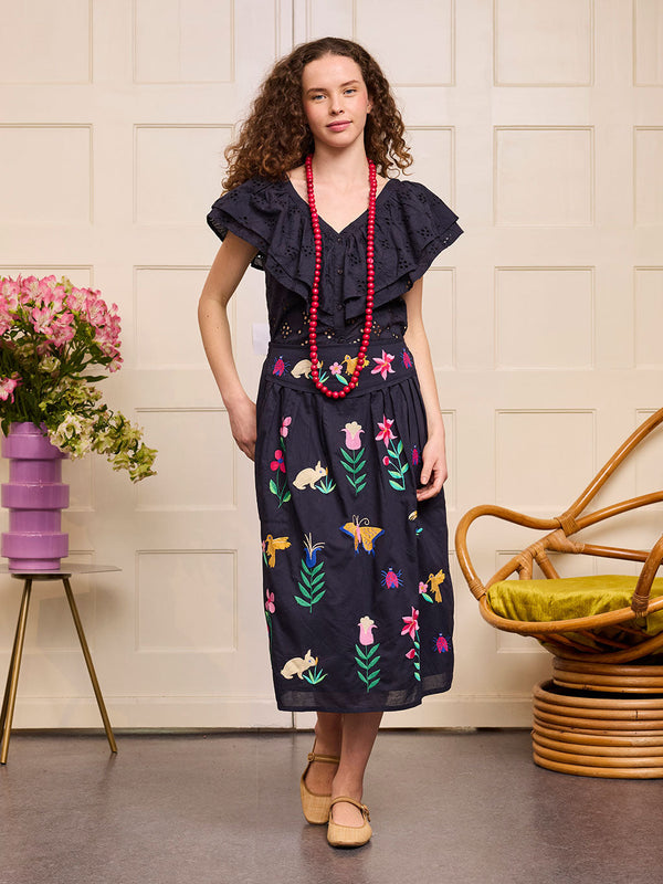 Sweet Pea Blouse Lace Navy