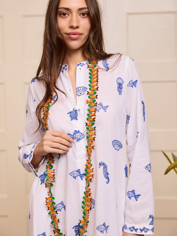 Cedar Kaftan Seaworld on White