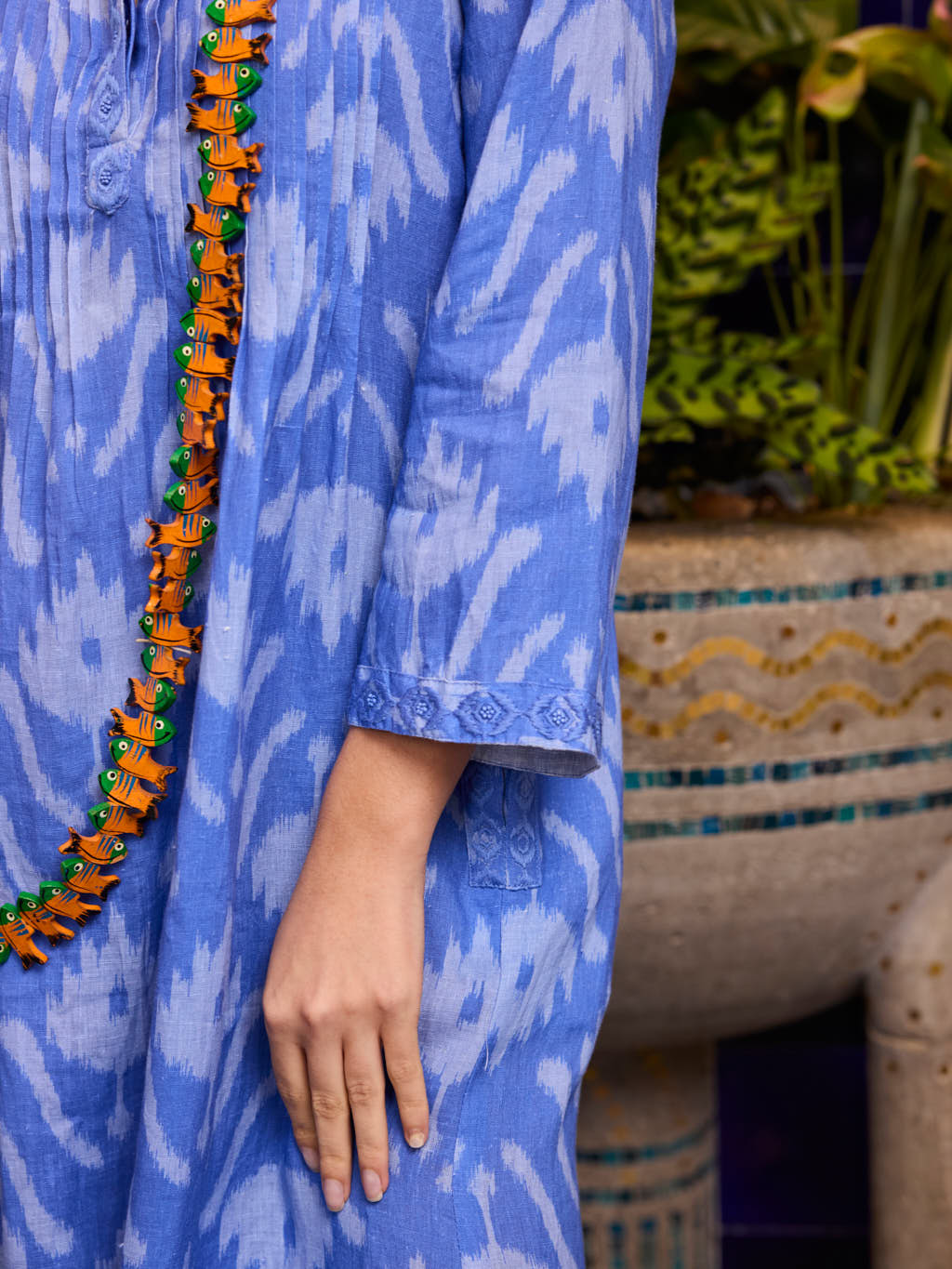 Woodruff Dress Ikat Blue