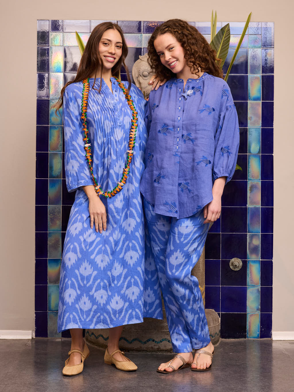 Woodruff Dress Ikat Blue