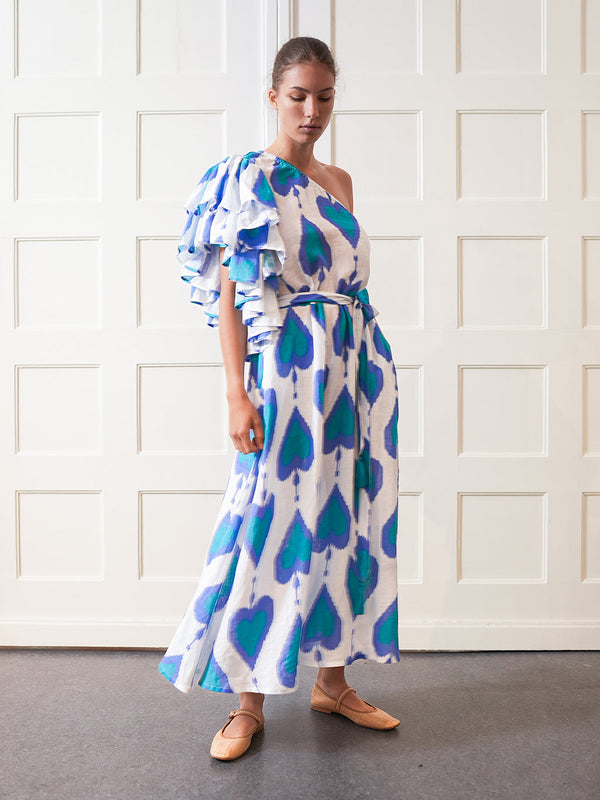 Vervain Dress Ikat Petrol