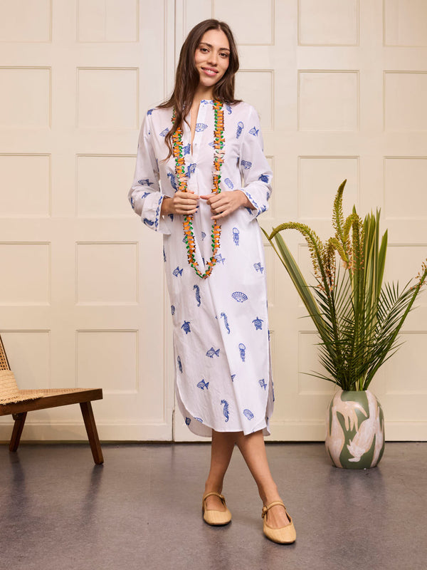 Cedar Kaftan Seaworld on White