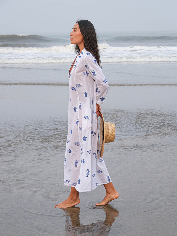 Sandalwood Dress Seaworld on White
