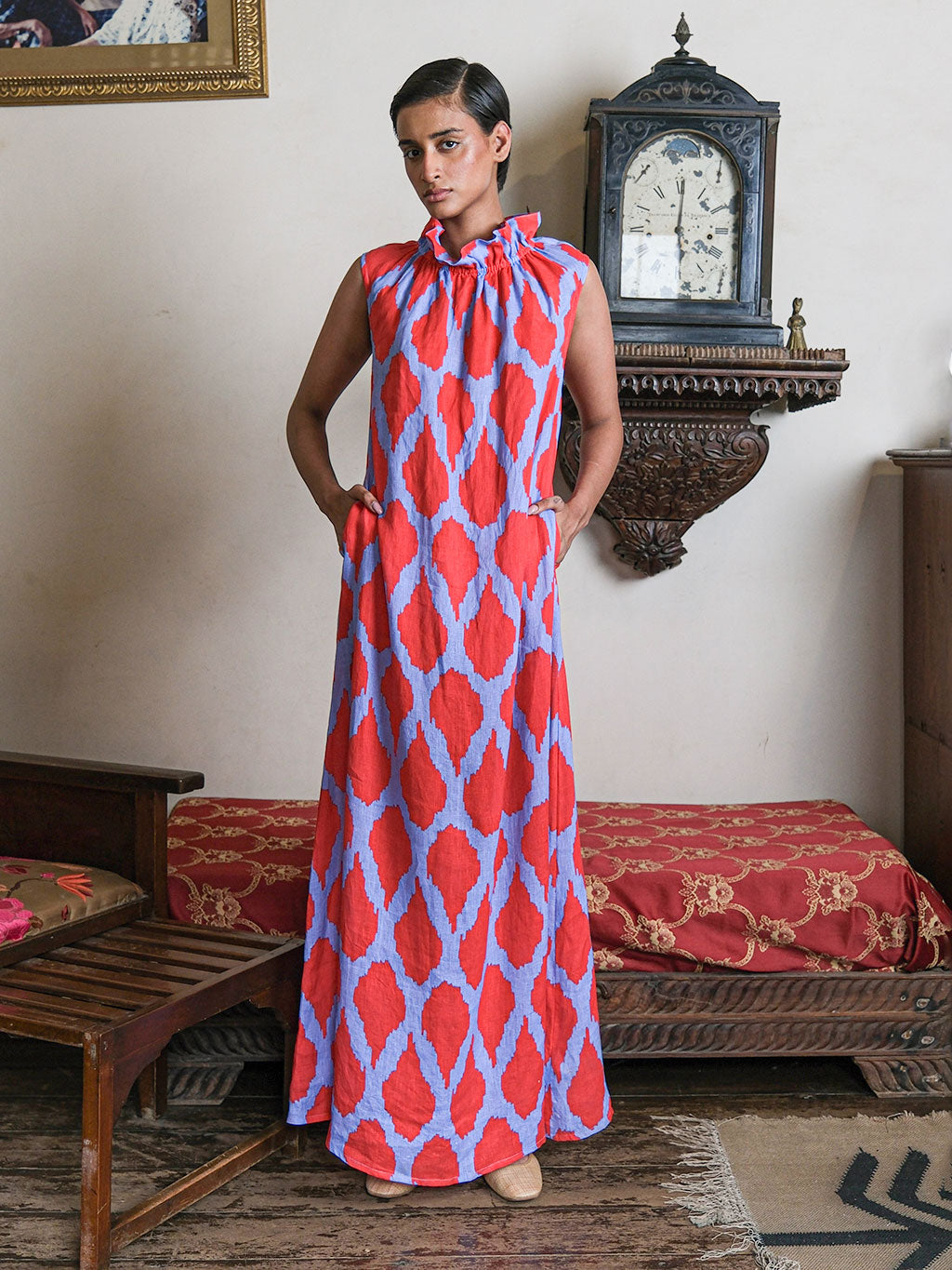 Sundrop Dress Ikat Red