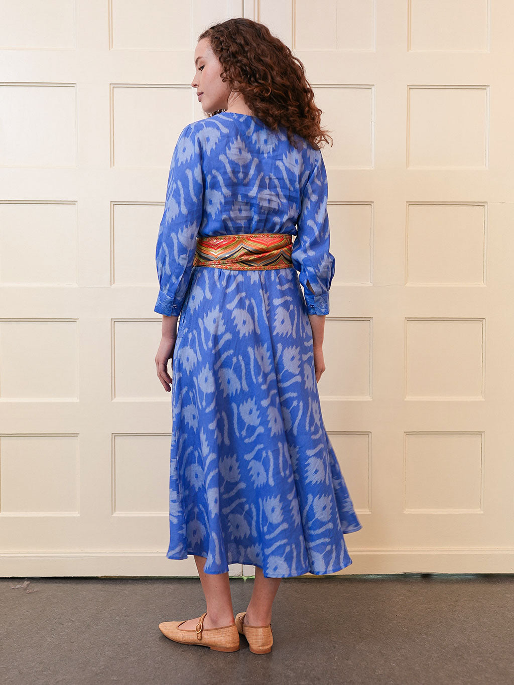 Azurite Dress Ikat Blue