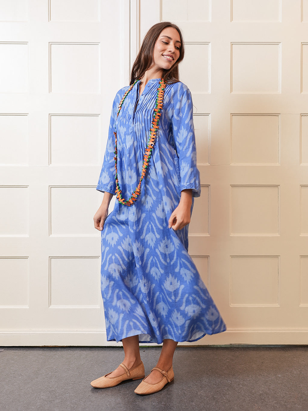 Woodruff Dress Ikat Blue