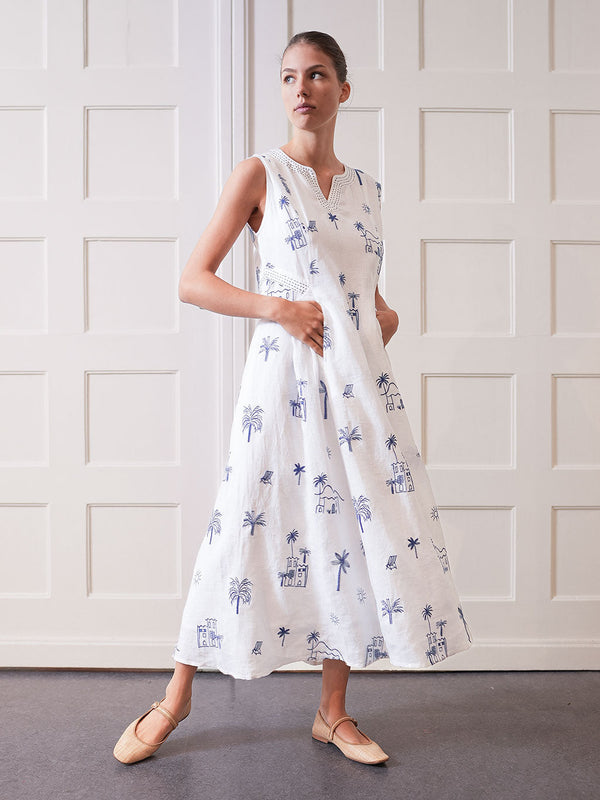 Allspice Dress Village on White