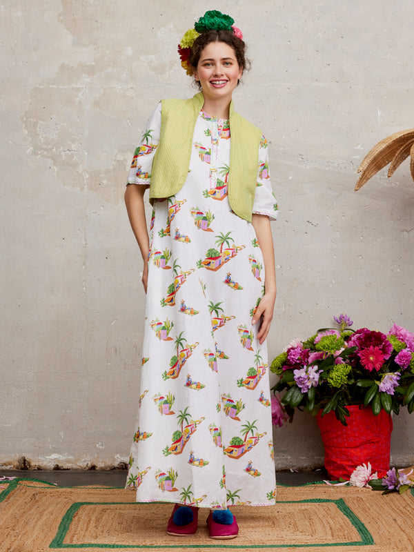 Cumin Vest Lurex Stripes Lime