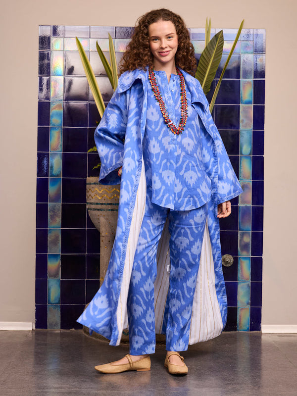 Sassafras Blouse Ikat Blue