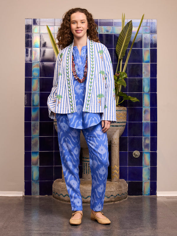 Sassafras Blouse Ikat Blue