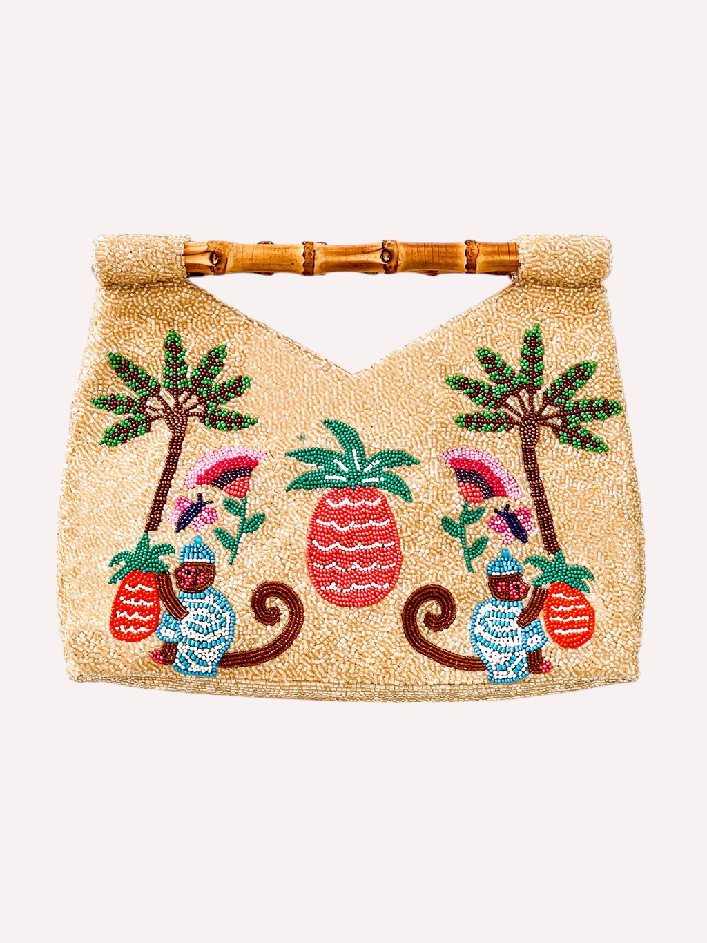 Beaded Bamboo Bag Monkey