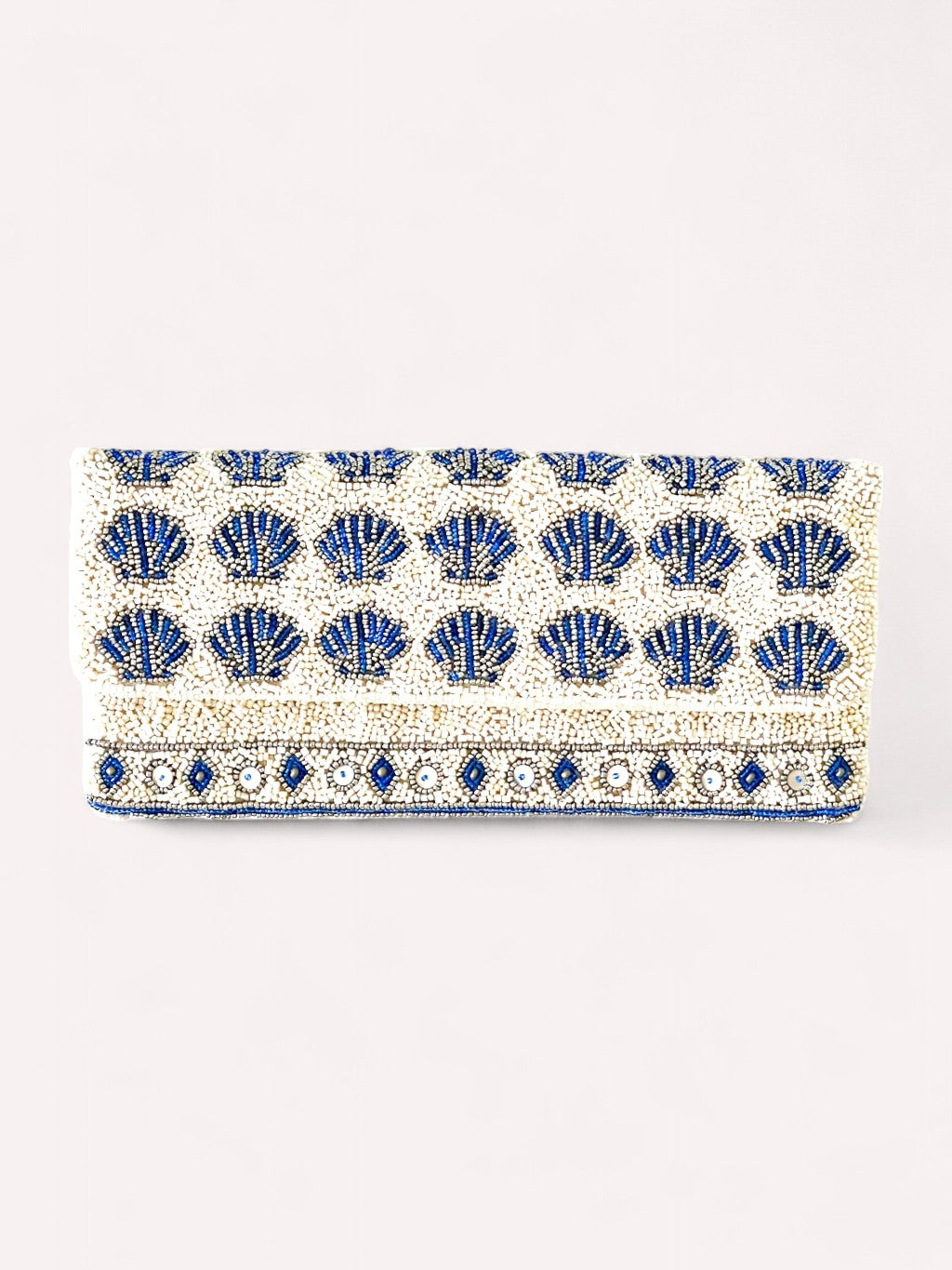 Beaded Clutch Blue Shells