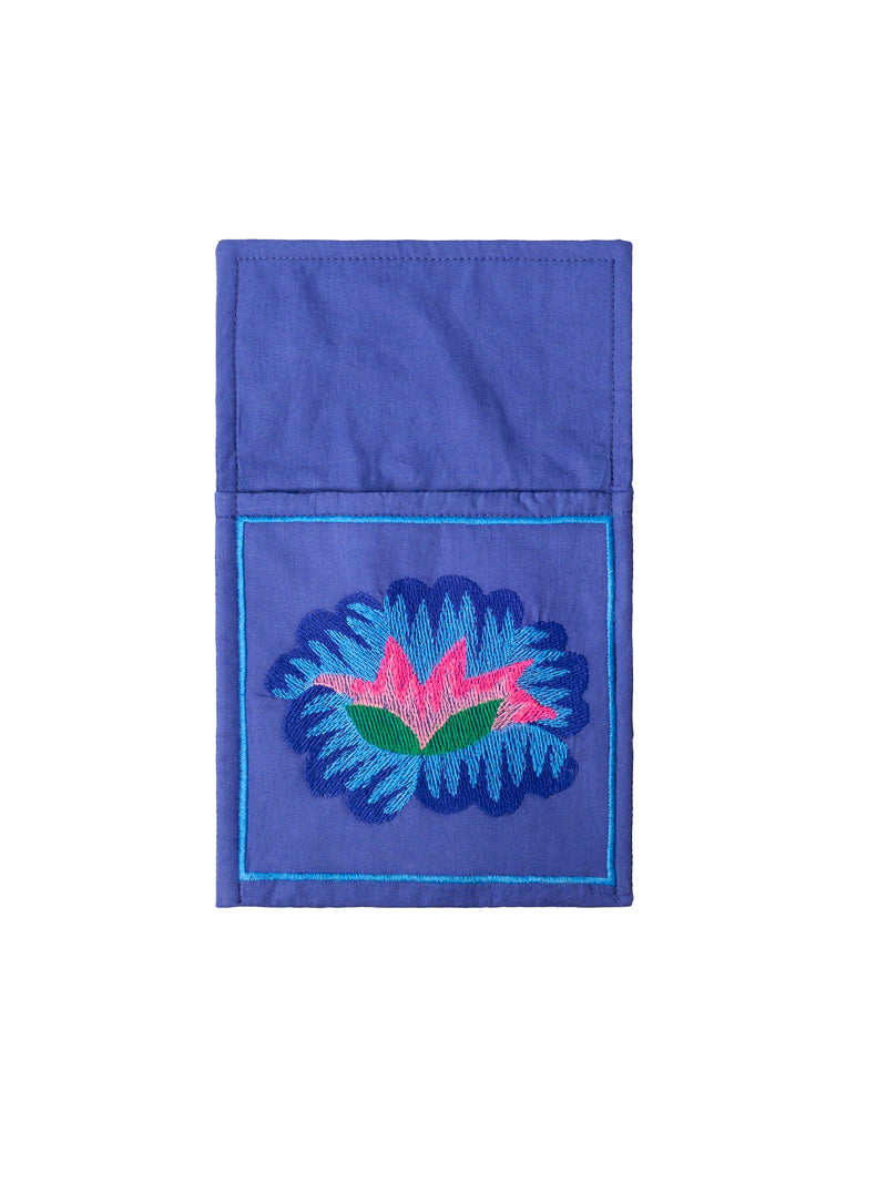 Cutlery Pocket Lotus Flower on Blue