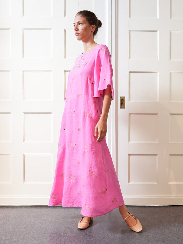 Blazing Star Dress Fish on Pink