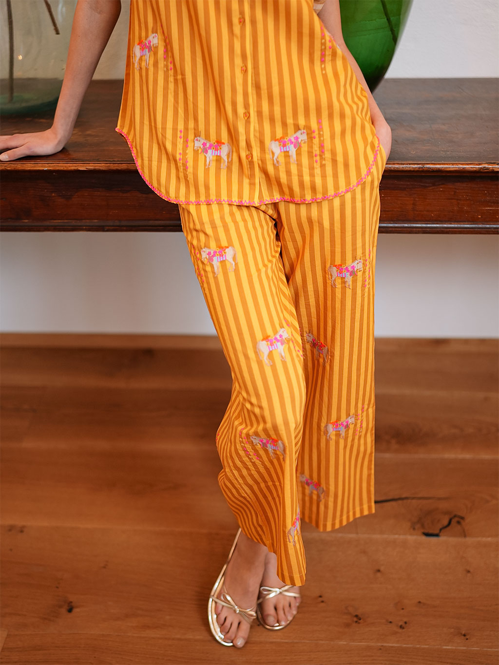 Fennel Pants Donkey on Yellow Stripes