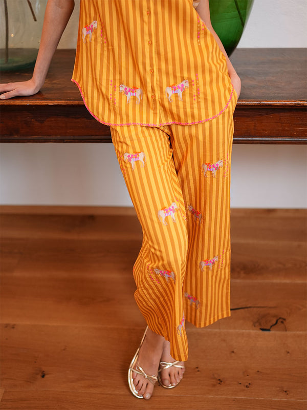 Fennel Pants Donkey on Yellow Stripes