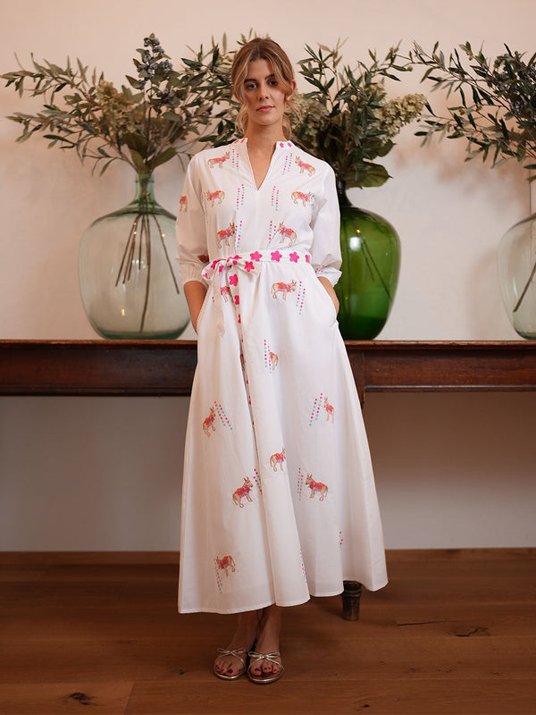 Marigold Dress Donkey on White