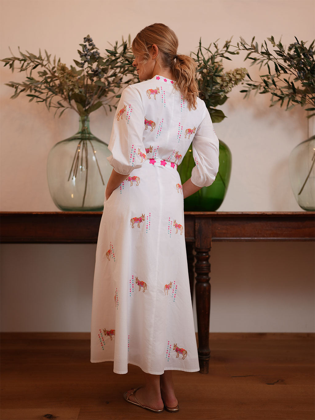 Marigold Dress Donkey on White