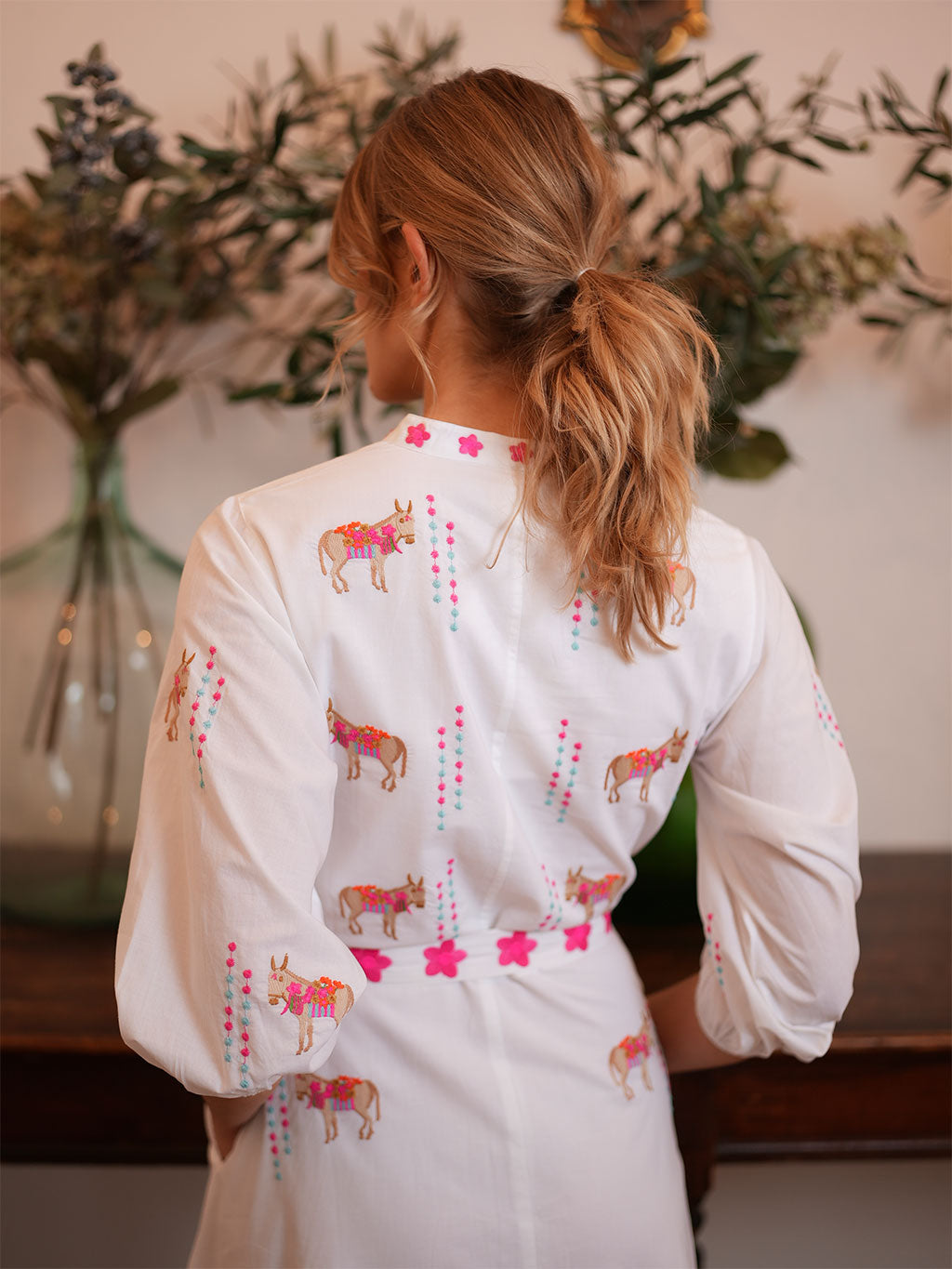 Marigold Dress Donkey on White