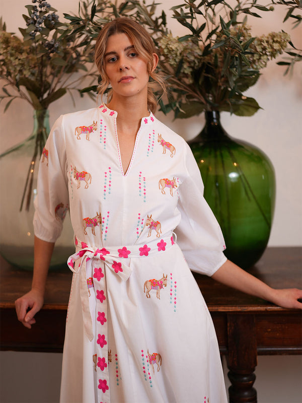 Marigold Dress Donkey on White