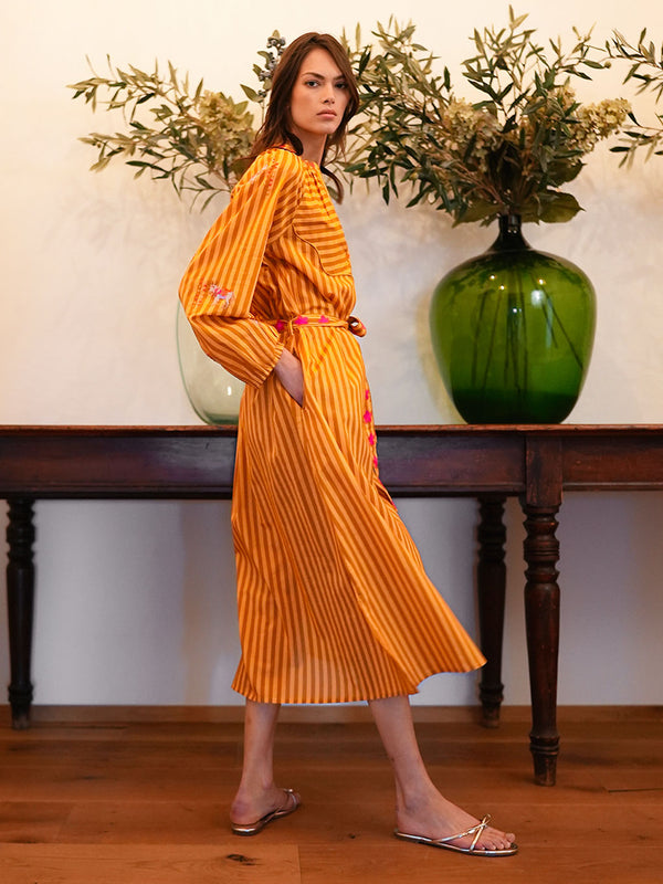 Hellebore Kaftan Donkey on Yellow Stripes