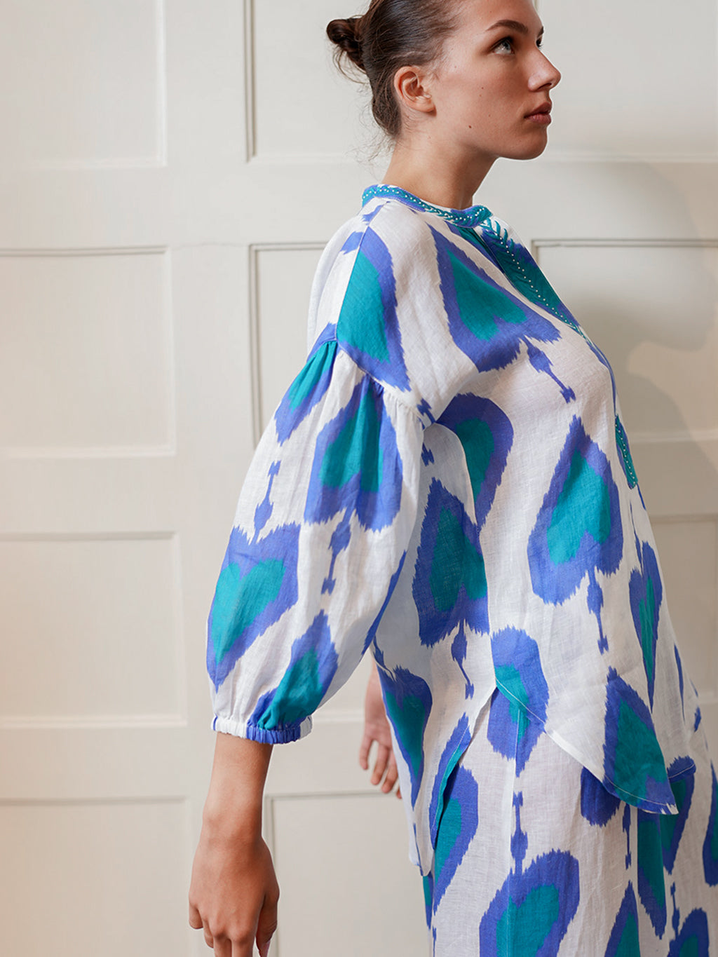Sassafras Blouse Ikat Petrol