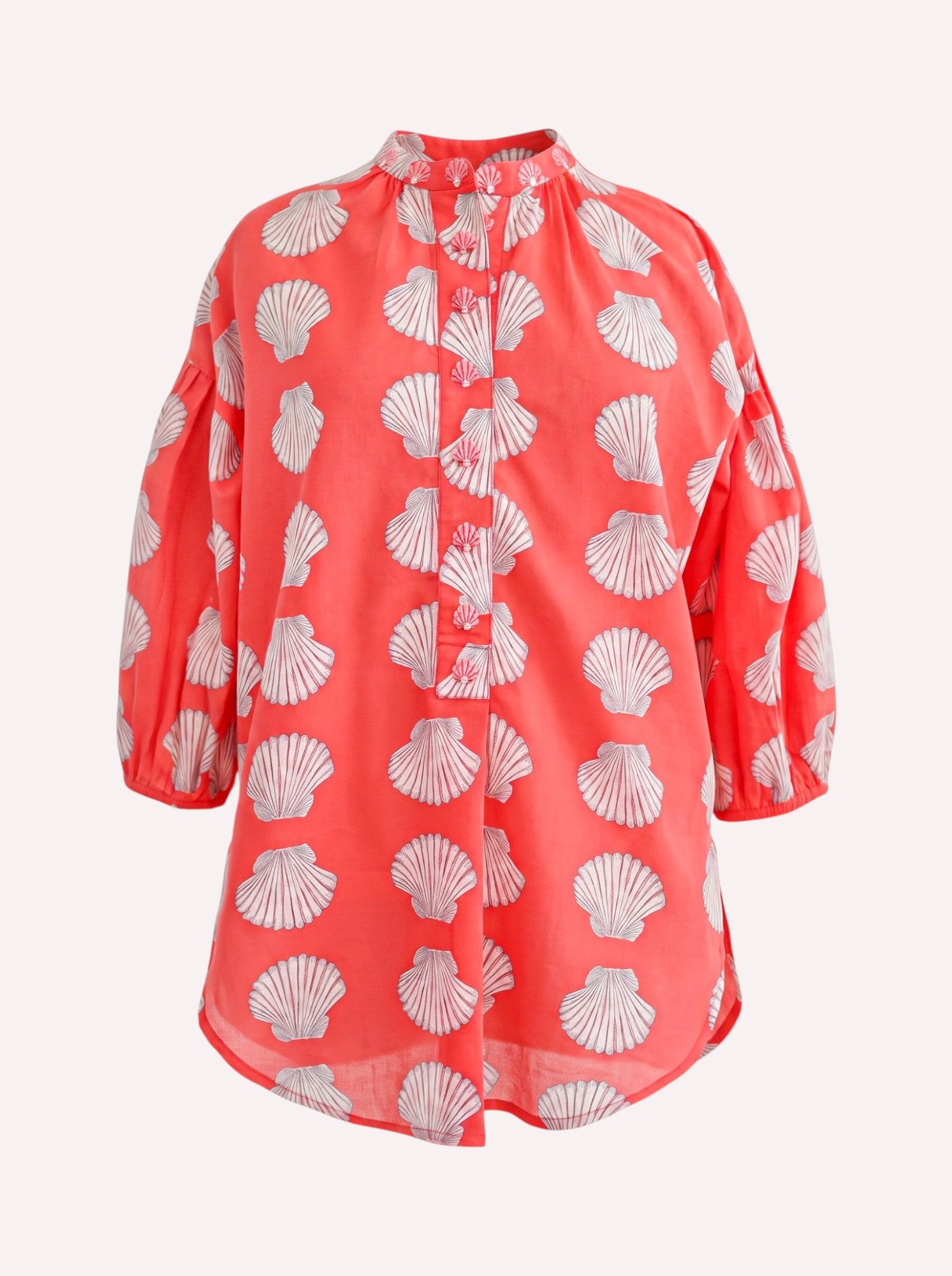 Sassafras Blouse Shells on Red