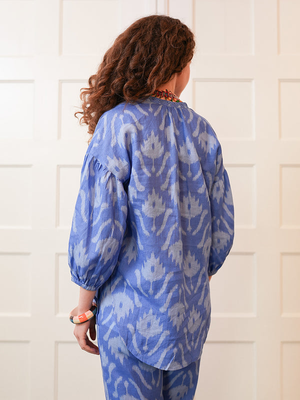 Sassafras Blouse Ikat Blue