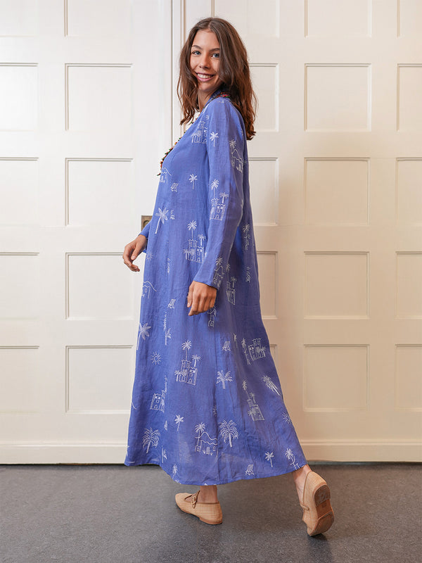 Sandalwood Dress Village on Blue