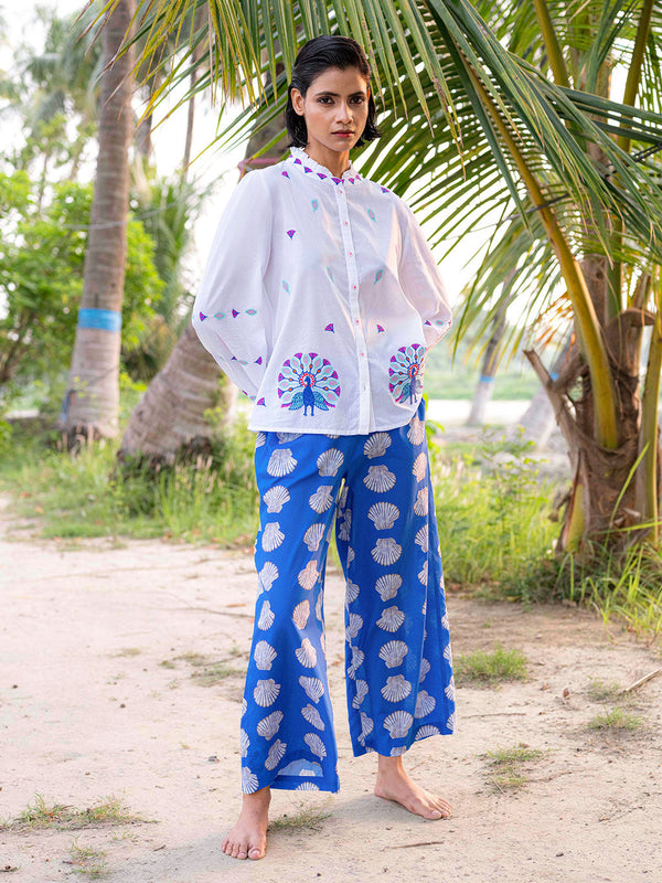 Fennel Pants Shells on Blue