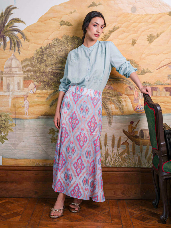 Red Amaranth Skirt Ikat Sorbet