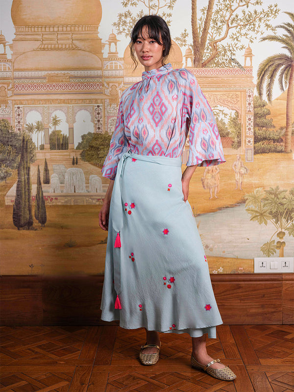 Flax Blouse Ikat Sorbet