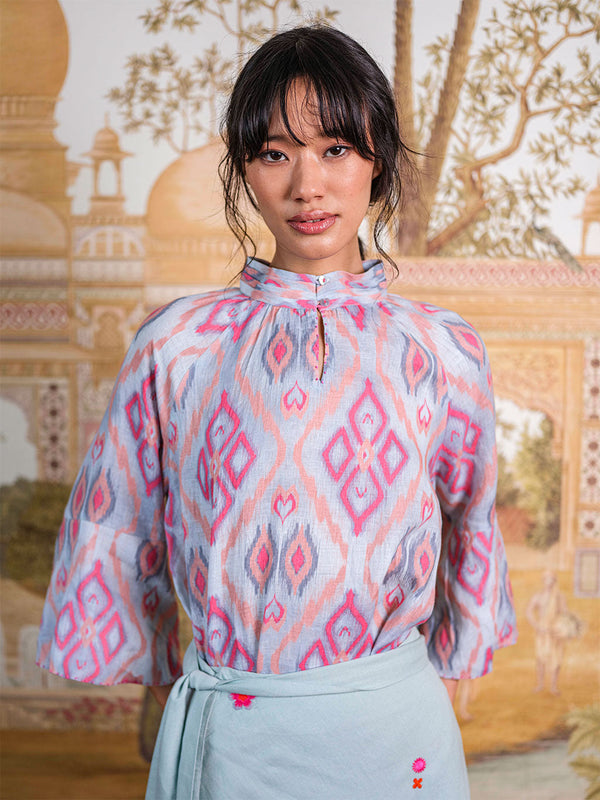 Flax Blouse Ikat Sorbet