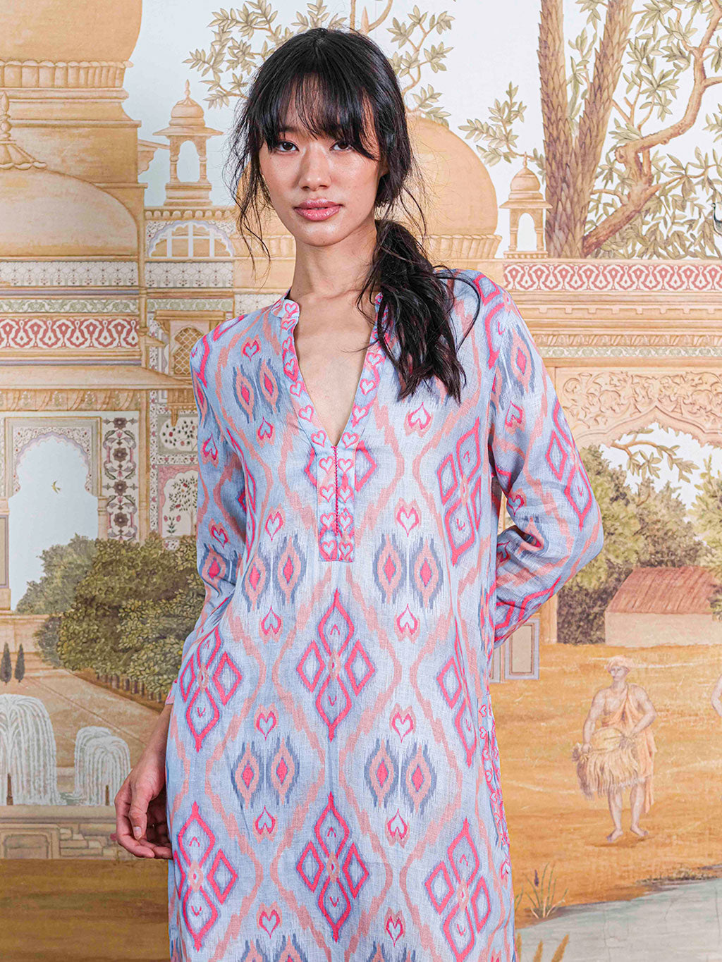 Sapphire Kaftan Long Ikat Sorbet