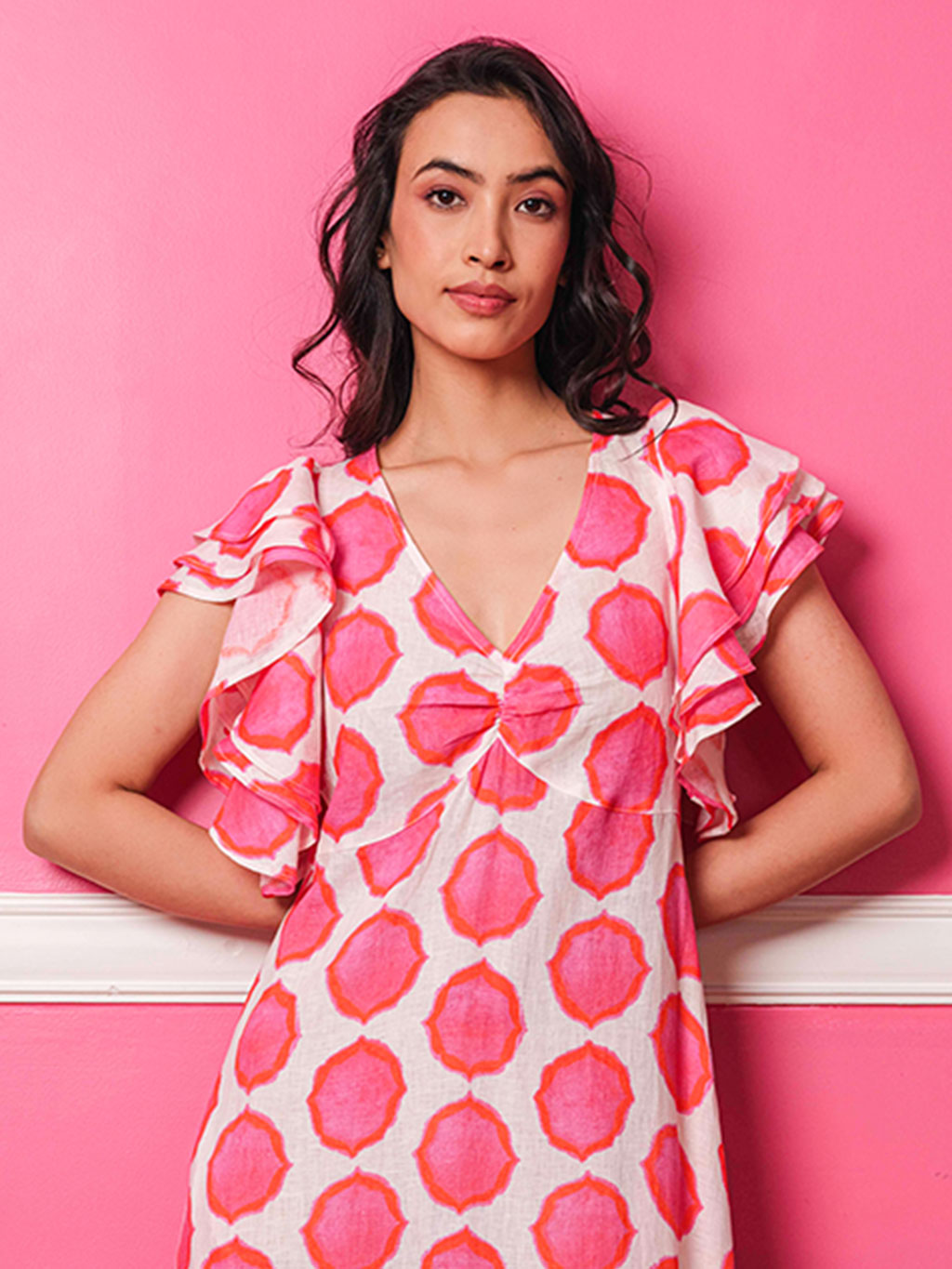 Belladonna Dress Ikat Pink Orange