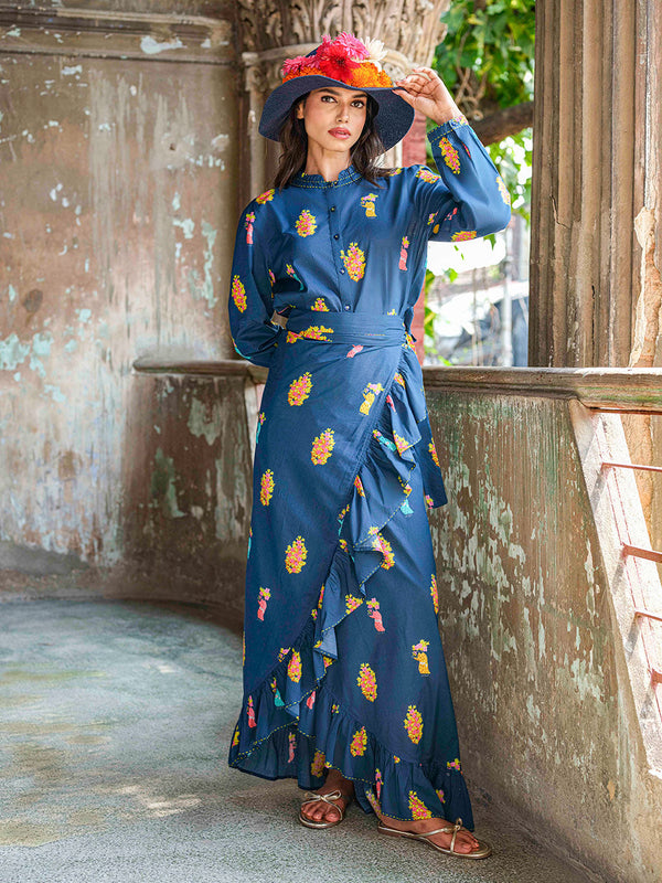 Purslane Blouse Flowerbunch on Navy