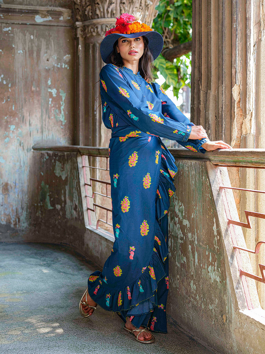 Mullein Skirt Flowerbunch on Navy