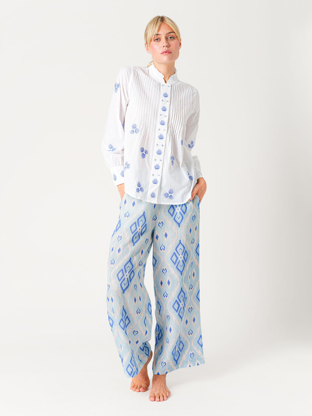Fennel Pants Ikat Blue
