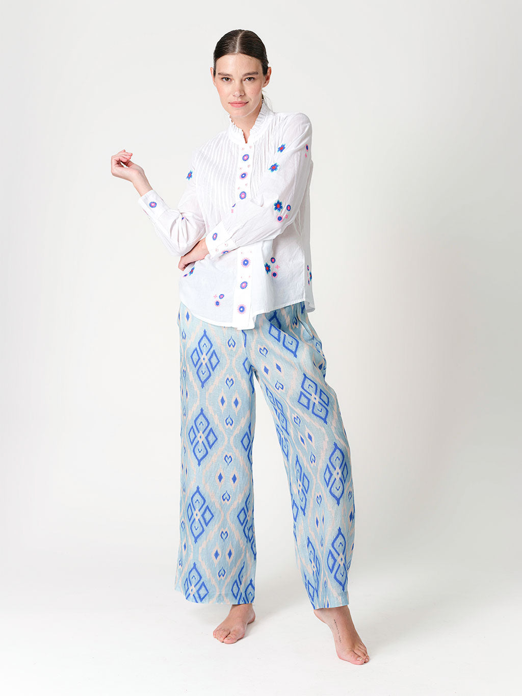 Fennel Pants Ikat Blue