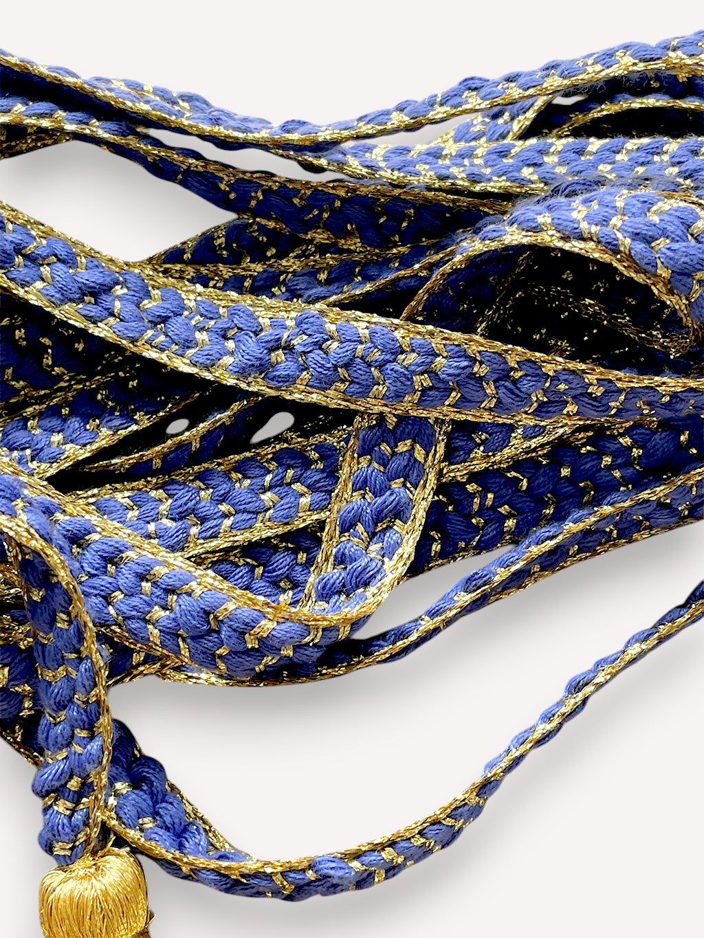 Cord belt blue gold