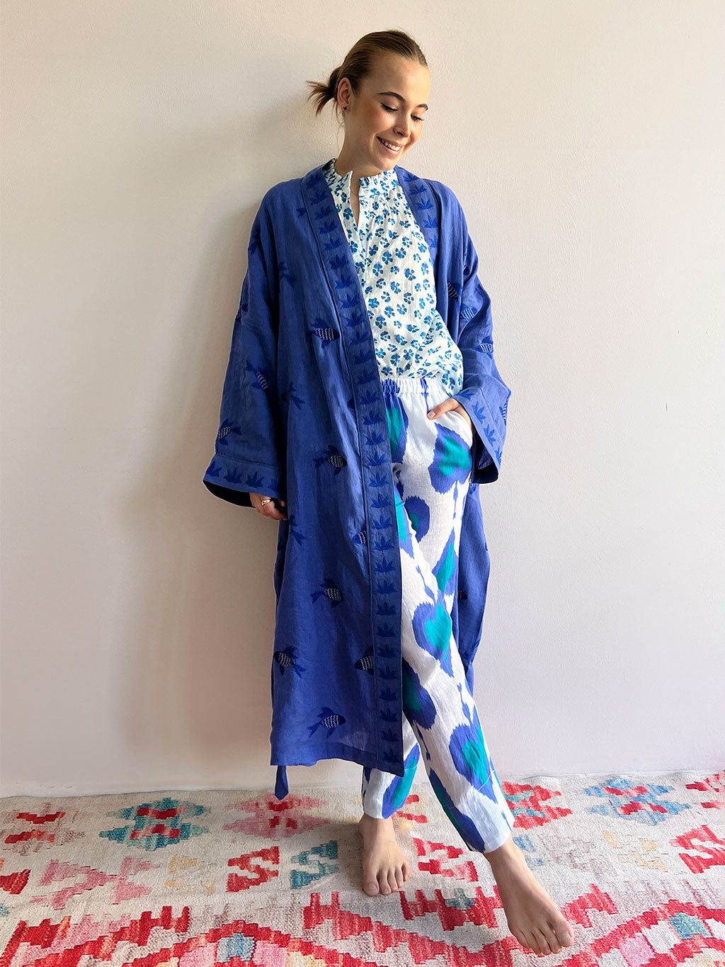 Kimono Fish on Blue